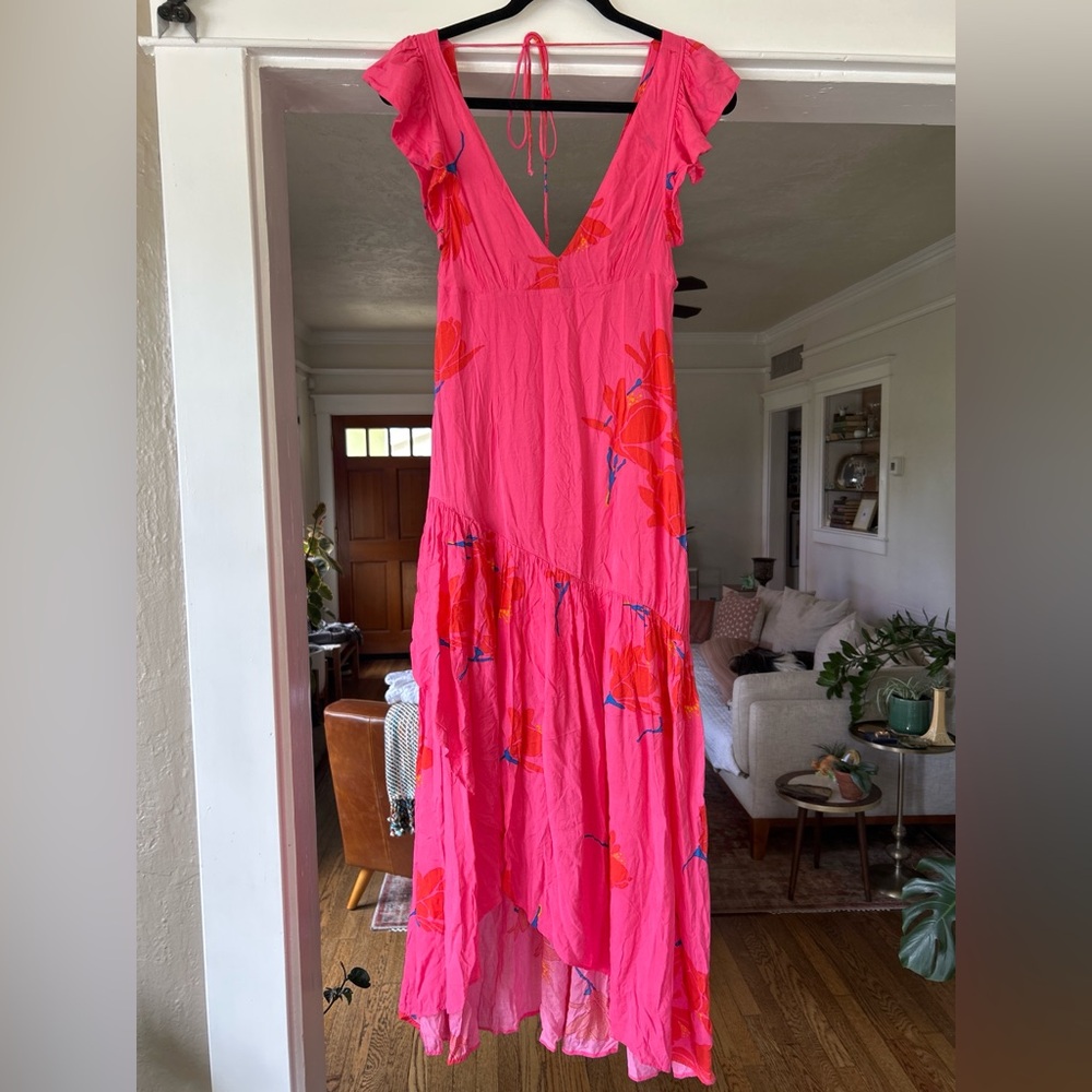 Free People Pink Floral Maxi Dress